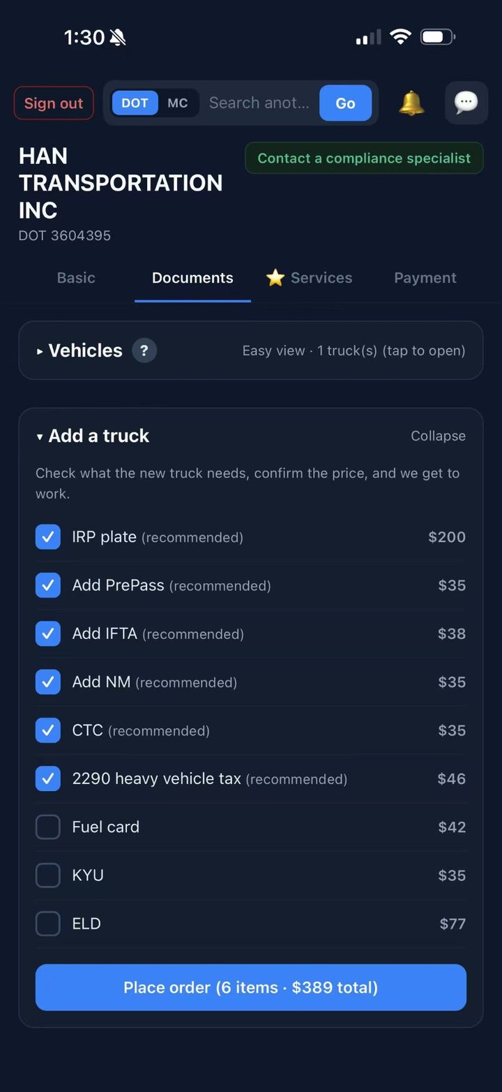 New truck? One tap